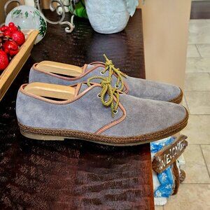 Rogue Men's Soft Suede Espadrille Shoes, Gray, Sz 12